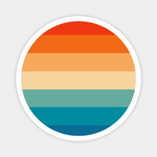 Retro Vintage Sunset Sunrise Color Stripes Design (Light) Magnet